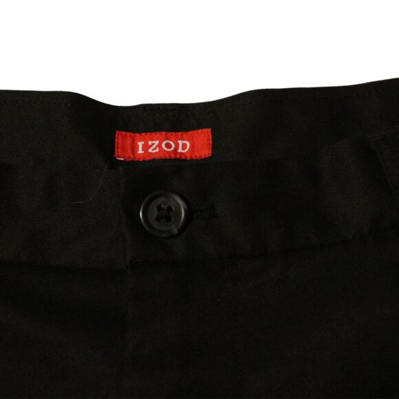 Men's IZOD Black Mid-Length Pleated Shorts with Front and Back Pockets Size 38 - Picture 3 of 7